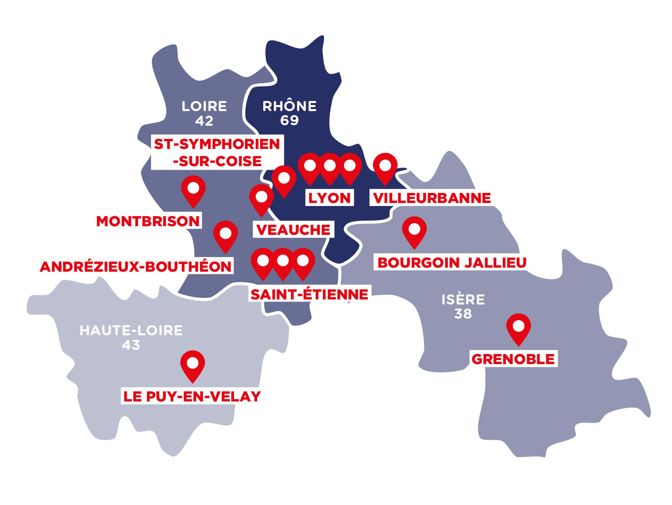 Carte des agences immobilières CIFV